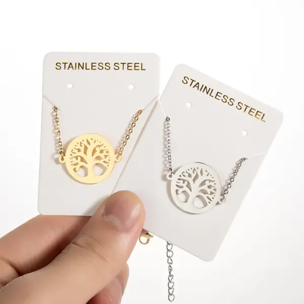 Wholesale PVD Coated 18K Gold Real Gold Plated Tree Coconut Tree 201 Stainless Steel Simple Style Waterproof Non Tarnish 201 Stainless Steel Bracelets