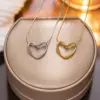 18K Real Gold Plated 304 Stainless Steel PVD Coated Solid Color Simple Style Pendant Necklace For Women's