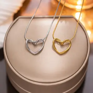 18K Real Gold Plated 304 Stainless Steel PVD Coated Solid Color Simple Style Pendant Necklace For Women's