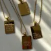 PVD Coated Real Gold Plated 18K Gold Letter 304 Stainless Steel Simple Style Waterproof Non Tarnish 304 Stainless Steel Necklace
