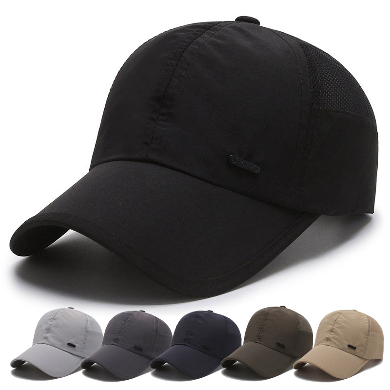 Wholesale Hat Summer Sunshade Casual Men's Baseball Cap Quick y Mesh Breathable Outdoor Srts Gauze Iron Label Cap