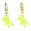 Bear Earrings Female European And American Personality Retro Candy Color Copper Earrings