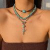 Wholesale Chain-shaped cactus bull head hat necklace