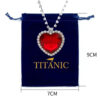 Wholesale 2025 Cross-Border New Ocean Heart Blue Necklace Women's European and American Style Titanic High-End Pendant