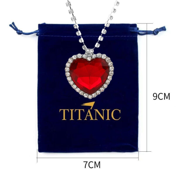 Wholesale 2025 Cross-Border New Ocean Heart Blue Necklace Women's European and American Style Titanic High-End Pendant