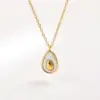 Wholesale PVD Coated Real Gold Plated 18K Gold Avocado 304 Stainless Steel Simple Style Commute Waterproof Non Tarnish Earrings Necklace
