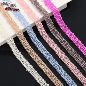 Wholesale Colorful round pearl double-sided hot melt back width 1.5cm adhesive tape