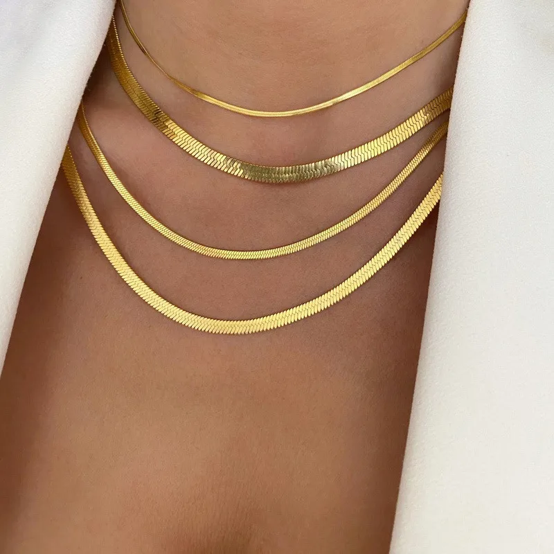Wholesale Blade Rhombus Snake Titanium Steel Fashion Necklace