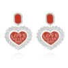 Wholesale Valentine's Day Peach Heart Earrings