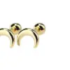 1 Piece Simple Style Star Moon Plating Copper Ear Studs