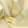 Wholesale Rectangular Sunlight Pendant 18k Gold Plated Stainless Steel Necklace