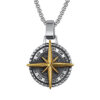 Wholesale New Retro Compass Compass Stainless Steel Chain Necklace Personalized Hip-Hop Punk Style Long Sweater Necklace