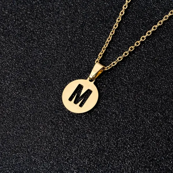 Wholesale Jewelry Simple Style Letter Stainless Steel 18K Gold Plated Plating Necklace