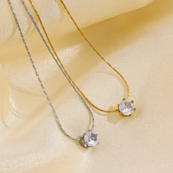 PVD Coated 18K Gold Plated Geometric 304 Stainless Steel Basic Modern Style Streetwear Waterproof Non Tarnish 304 Stainless Steel Pendant Necklace