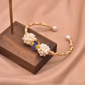 Cloisonne Pearl Ball Bracelet