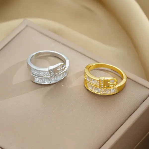 Wholesale Copper 18K Gold Plated Simple Style Shiny Plating Snake Rings
