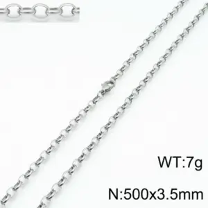 Steel Color 500 * 3.5mm = Necklace KN197296-Z