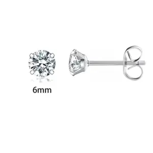 6mm Zircon Ear Studs【1 pair】