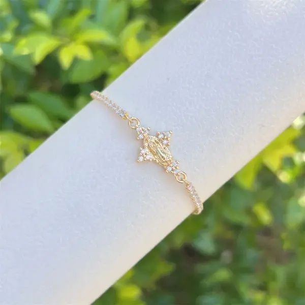 Wholesale Jewelry Elegant Luxurious Faith Virgin Mary Copper Bracelets