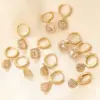 Wholesale 1 Pair Casual Sweet Round Plating Inlay Copper Zircon Gold Plated Drop Earrings