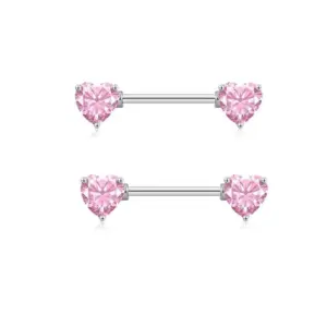 Silver Pink Diamond Pair
