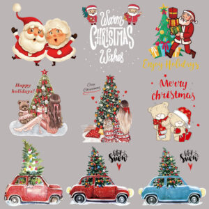 Wholesale Santa Claus sleigh heat transfer