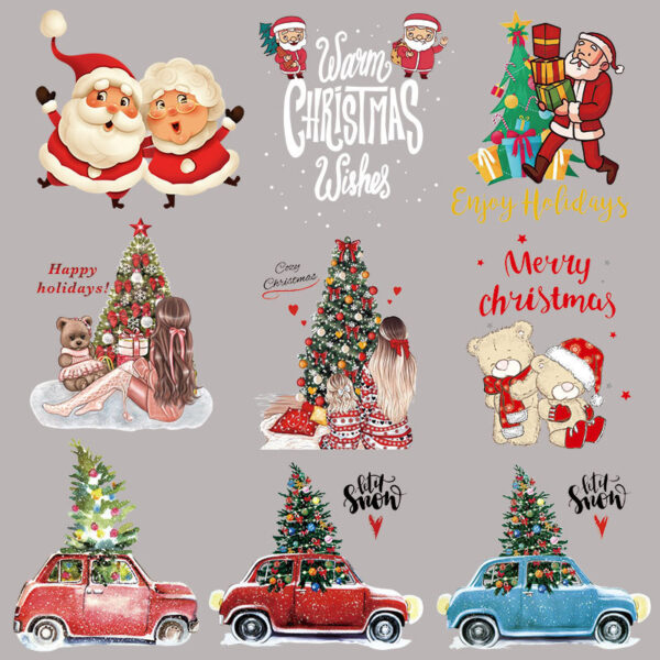 Wholesale Santa Claus sleigh heat transfer