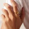 Wholesale PVD Coated Real Gold Plated Solid Color 304 Stainless Steel Commute Waterproof Non Tarnish
