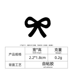 12#Small black bow (self-adhesive)