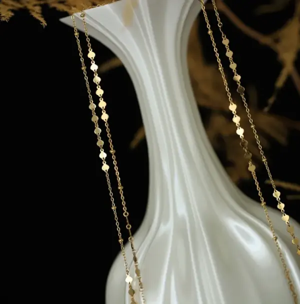 Wholesale 304 Stainless Steel Solid Color PVD Coated 18K Real Gold Plated Simple Style Waterproof Non Tarnish Plating Cable Chain Lobster Trigger Clasp Closure Gold Necklace