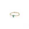 Wholesale Heart Shape Open Ring For Women In 304 Stainless Steel With 18K Real Gold Plated PVD Coating And Zircon Inlay