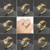 Wholesale PVD Coated 18K Gold Real Gold Plated Letter 201 Stainless Steel Fashion Waterproof Non Tarnish Rings