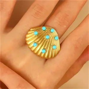 08 18K Real Gold Shell 2148 / Adjustable Opening / 1 Piece
