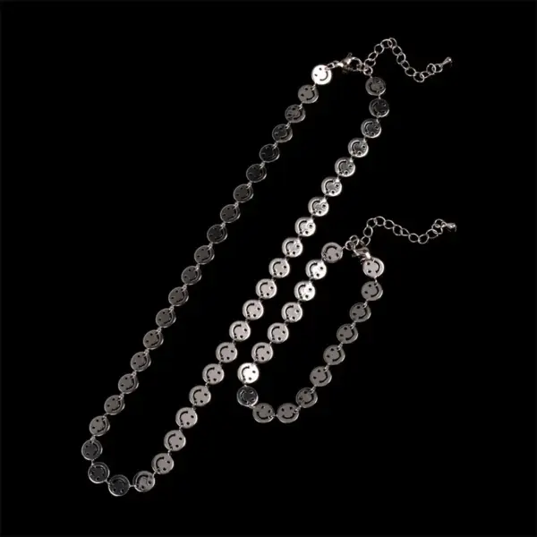 Wholesale Simple Fashion Copper Smile Face Chain Bracelet Necklace Wholesale Nihaojewelry