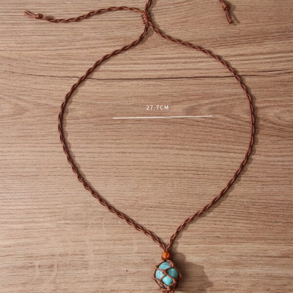 Wholesale Rose Quartz Hand-woven Vintage Necklace