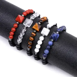 Wholesale Fashion Round Natural Stone Beaded Polishing Bracelets 1 Piece