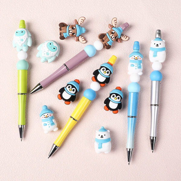 oly-b171e3351ab188d941ab6fc3e7815eab Wholesale New Christmas 3D Cartoon Silicone Reindeer Beads DIY Keychains, Men's and Women's Bracelet Accessories, Snowman Beads