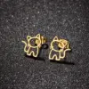 PVD Coated 18K Gold Real Gold Plated Animal 304 Stainless Steel Cute Sweet Waterproof Non Tarnish Ear Studs