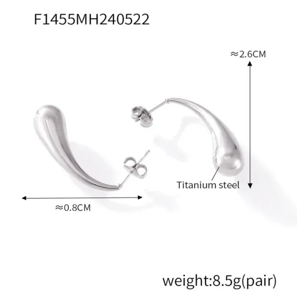 Wholesale PVD Coated Real Gold Plated 18K Gold Water Droplets 304 Stainless Steel Elegant Simple Style Waterproof Non Tarnish Ear Studs