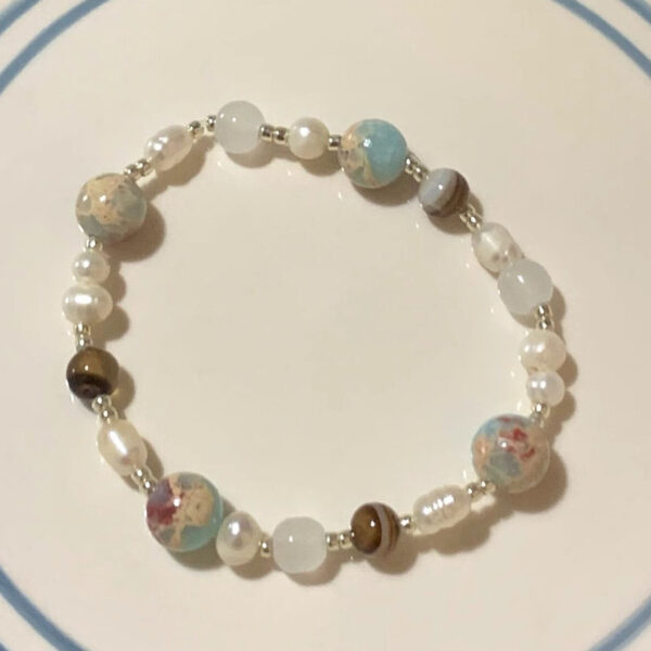 Wholesale Shoushan Stone Pearl Beaded Bracelet for Girls 2024 New Fashionable High-end Light Luxury Niche Exquisite BFF Hand