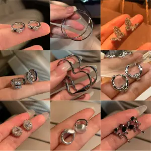 Wholesale 1 Pair Casual Simple Style Round Heart Shape Plating Inlay Copper Zircon Earrings