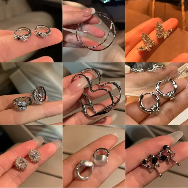 Wholesale 1 Pair Casual Simple Style Round Heart Shape Plating Inlay Copper Zircon Earrings