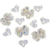 Wholesale Alloy rhinestone heart bow through-hole beads