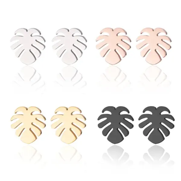 PVD Coated Real Gold Plated Geometric Snowflake Stainless Steel Simple Style Waterproof Non Tarnish Ear Studs