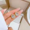 Wholesale Elegant Lady Simple Style Geometric Artificial Gemstones Titanium Steel Copper Inlay Artificial Gemstones Gold Plated Rings Earrings Necklace