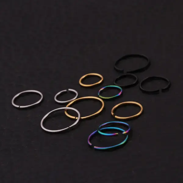 1 Piece 316L Stainless Steel Ear Cartilage Rings & Studs Geometric Waterproof Non Tarnish Surgical Steel Ear Cartilage Rings & Studs Nose Rings & Studs Unisex