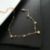 Wholesale Fashion Geometric 304 Stainless Steel Waterproof Non Tarnish Real Gold Plated Women'S Anklet