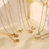 Wholesale PVD Coated 18K Gold Real Gold Plated Round Heart Shape 304 Stainless Steel Simple Style Waterproof Non Tarnish 304 Stainless Steel Pendant Necklace
