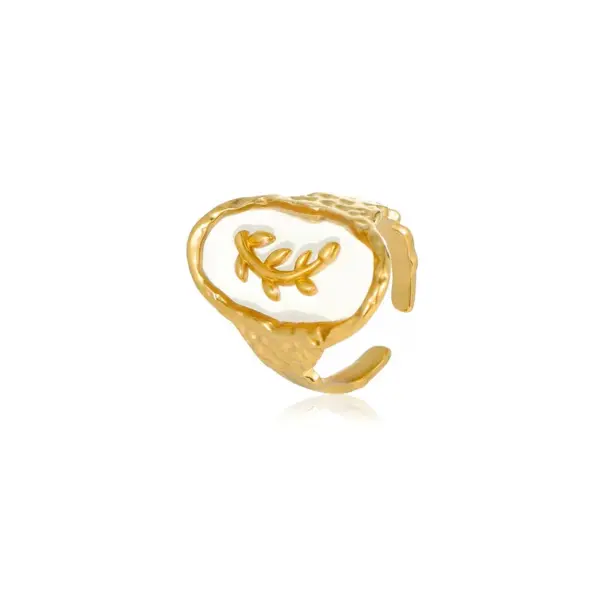 Wholesale PVD Coated Real Gold Plated Scallop Starfish 304 Stainless Steel Basic Modern Style Classic Style Waterproof Non Tarnish Open Rings