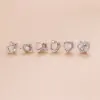 oly-b193dc2d0d488a576c018862203759b8 Wholesale 1 Piece 316L Stainless Steel Copper Zircon Ear Cartilage Rings & Studs Heart Shape Bow Knot Waterproof Non Tarnish Surgical Steel